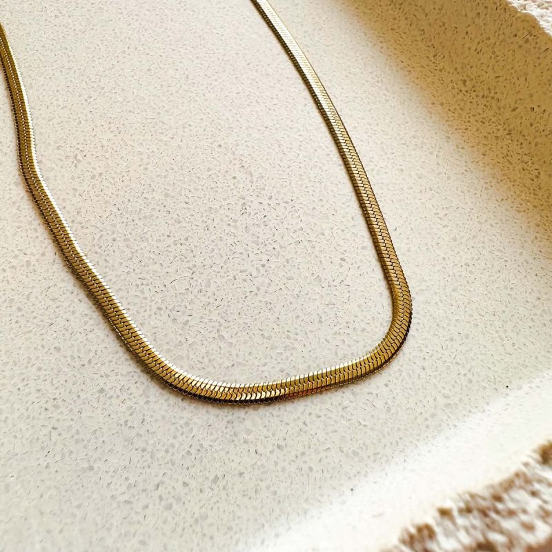 Conjunto Aço Colar e Pulseira Fita Largo