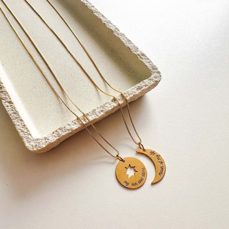 Conjunto de Colar My Sun and Stars Banhado a Ouro 18K
