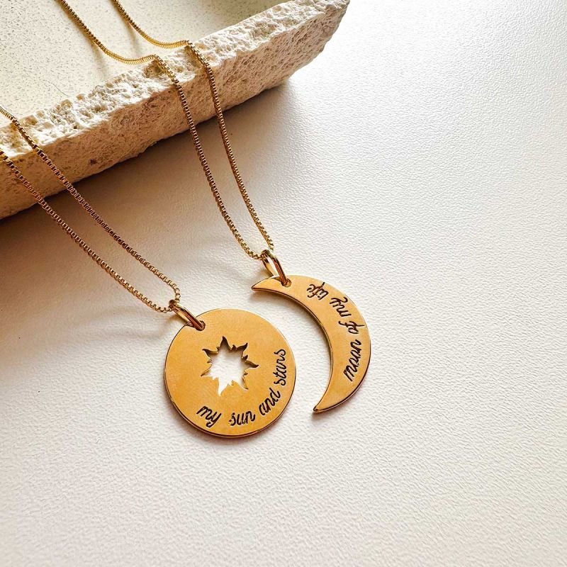 Conjunto de Colar My Sun and Stars Banhado a Ouro 18K