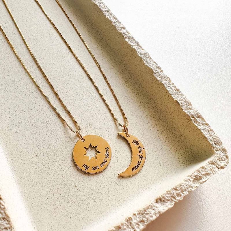 Conjunto de Colar My Sun and Stars Banhado a Ouro 18K