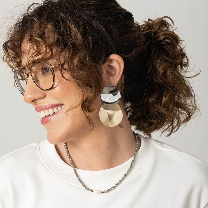 Max Brinco Bijuteria Duplo Disco Bicolor