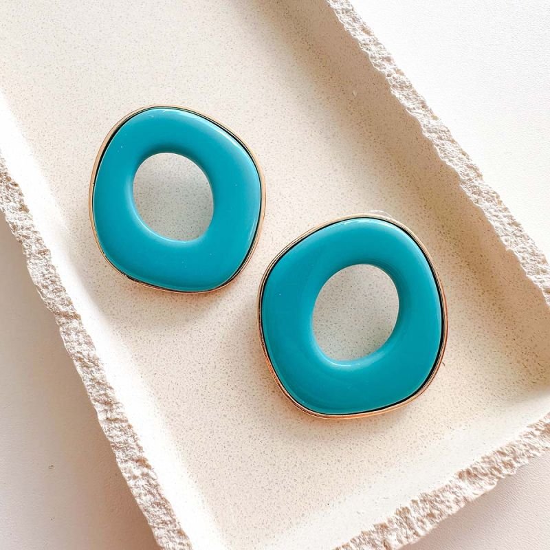 Maxi Brinco Bijuteria Oval Resina