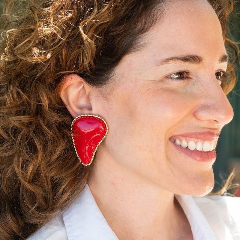 Maxi Brinco Bijuteria Resina