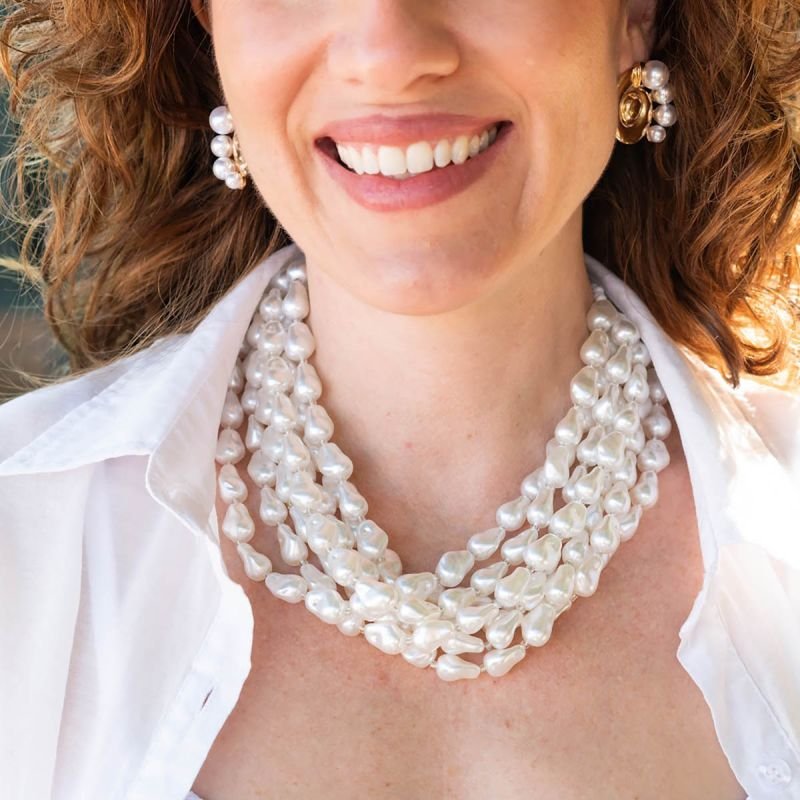 Maxi Colar Bijuteria Pérolas