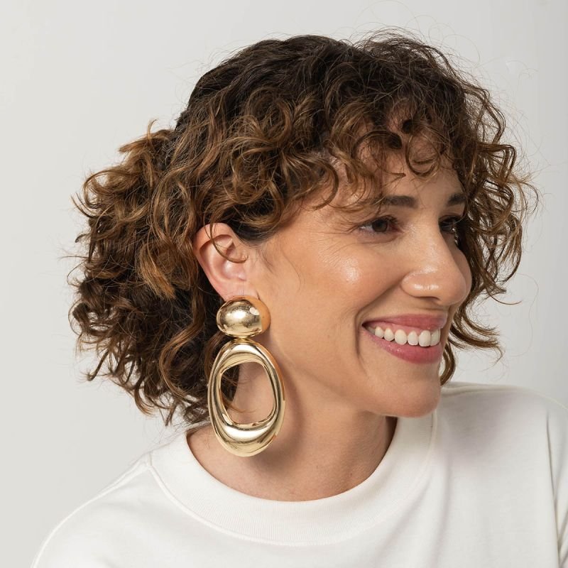 Maxi Brinco Bijuteria Escultural Vazado