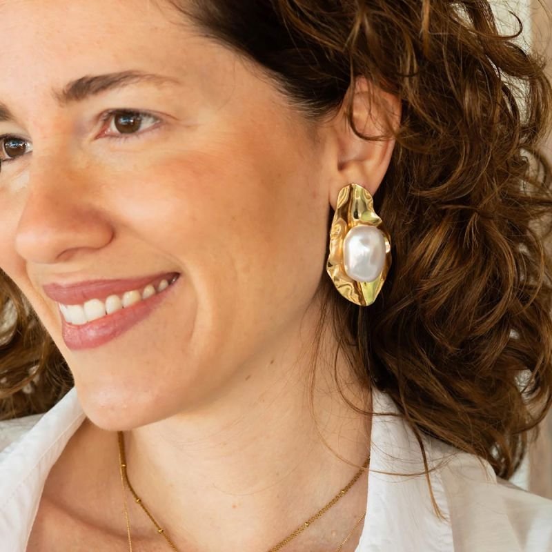 Maxi Brinco Bijuteria Pérolas Estilizado