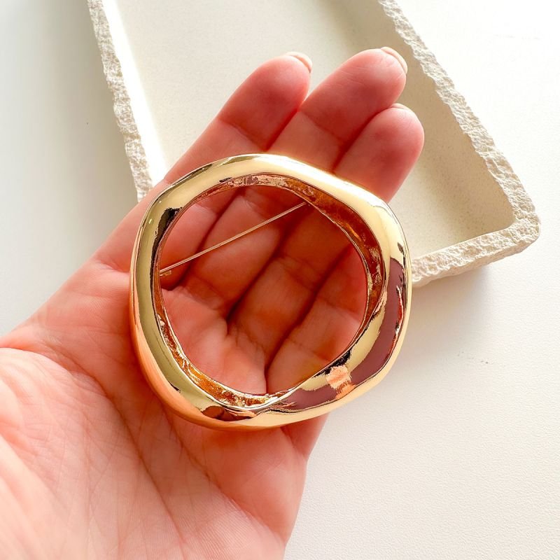 Maxi Broche Bijuteria Orgânico Espelhado
