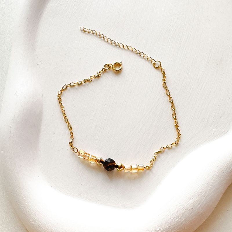 Pulseira Banhada a Ouro 18k Olho de Tigre