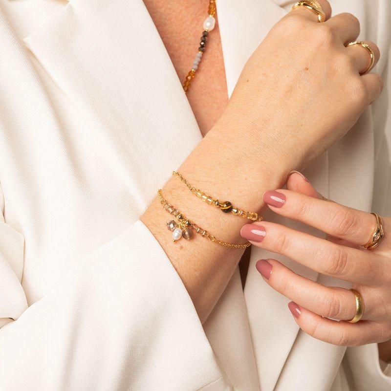 Pulseira Banhada a Ouro 18k Olho de Tigre
