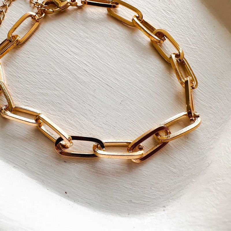 Pulseira Banhada Elos Retangulares