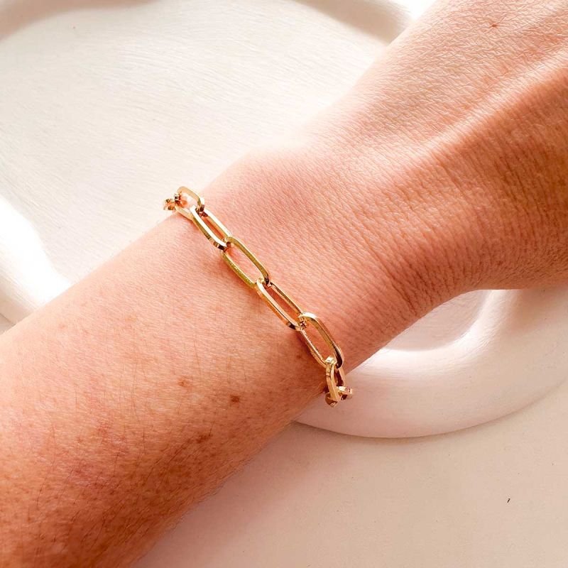 Pulseira Banhada Elos Retangulares