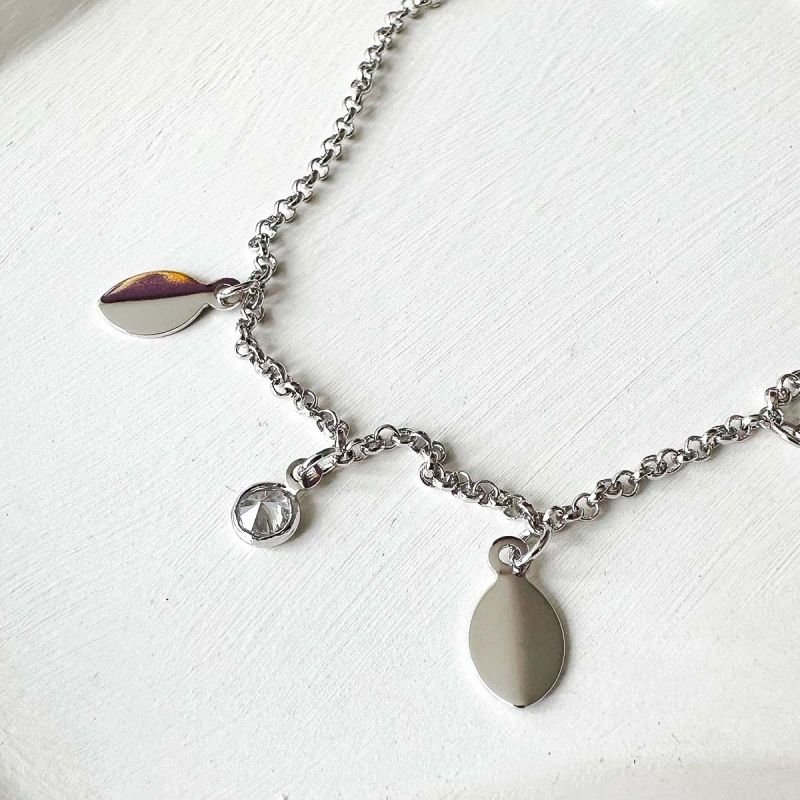 Pulseira Banhada Folhas e Zircônia