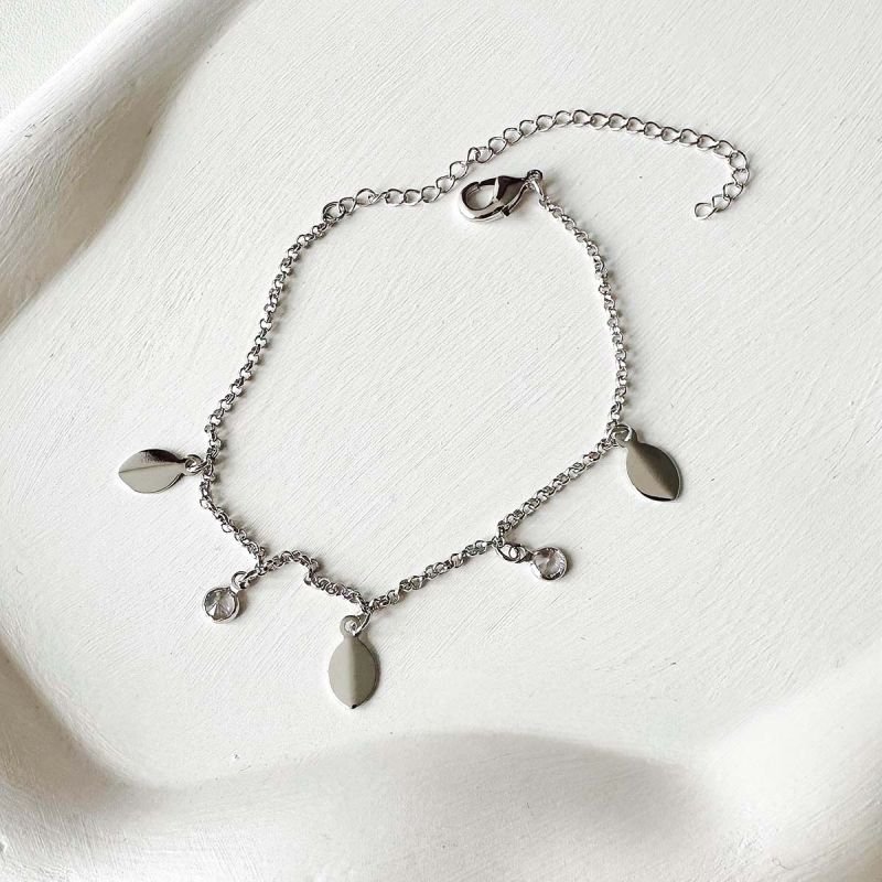Pulseira Banhada Folhas e Zircônia