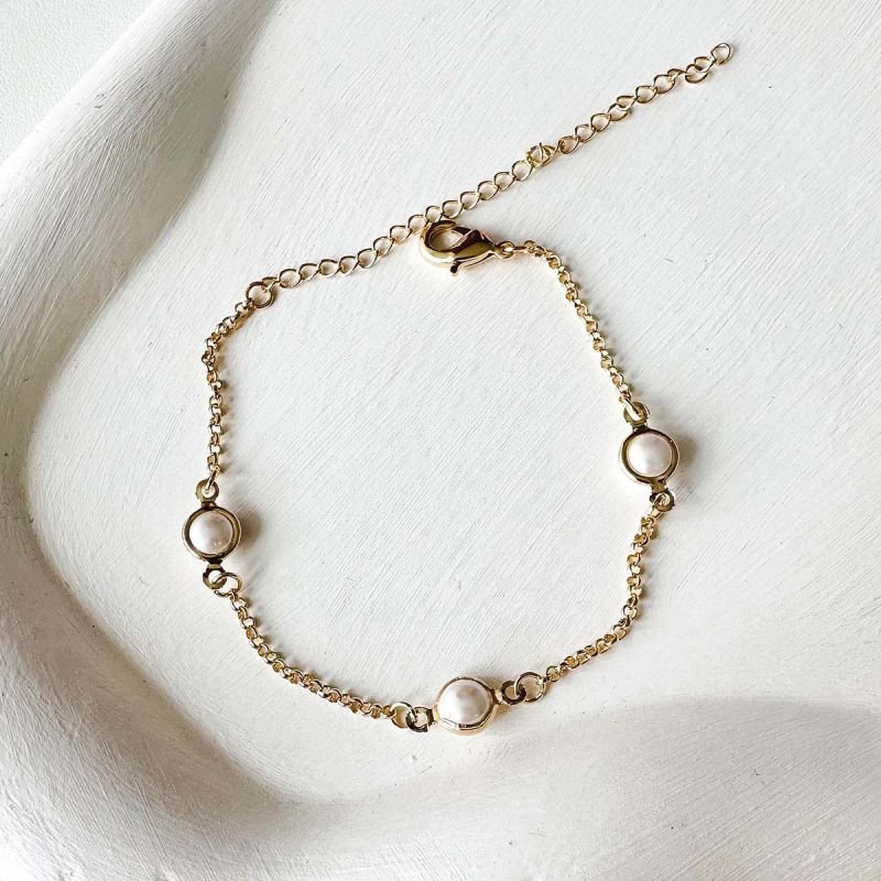 Pulseira Banhada Pérolas
