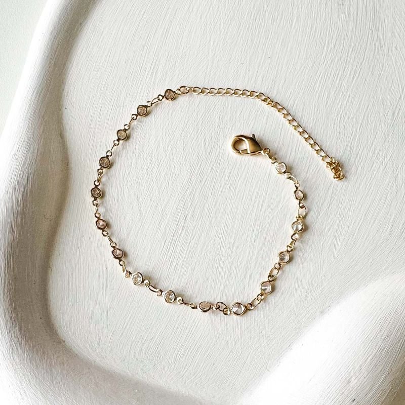 Pulseira Banhada Ponto de Luz Zircônia