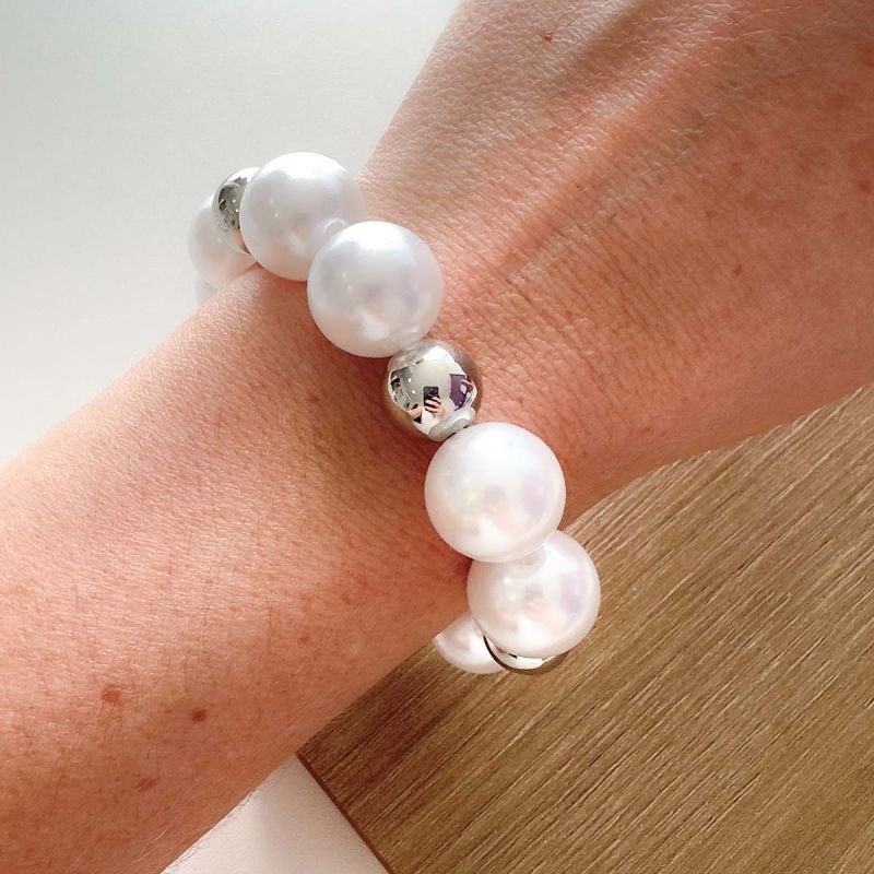Pulseira Bijuteria Pérola e Bola