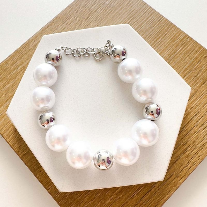 Pulseira Bijuteria Pérola e Bola