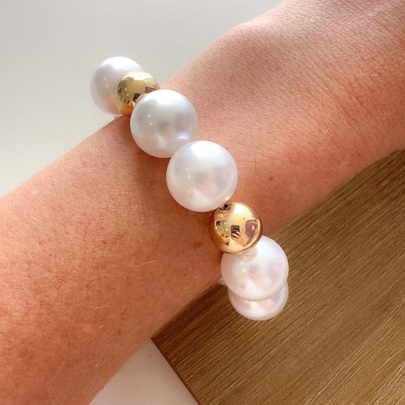 Pulseira Bijuteria Pérola e Bola