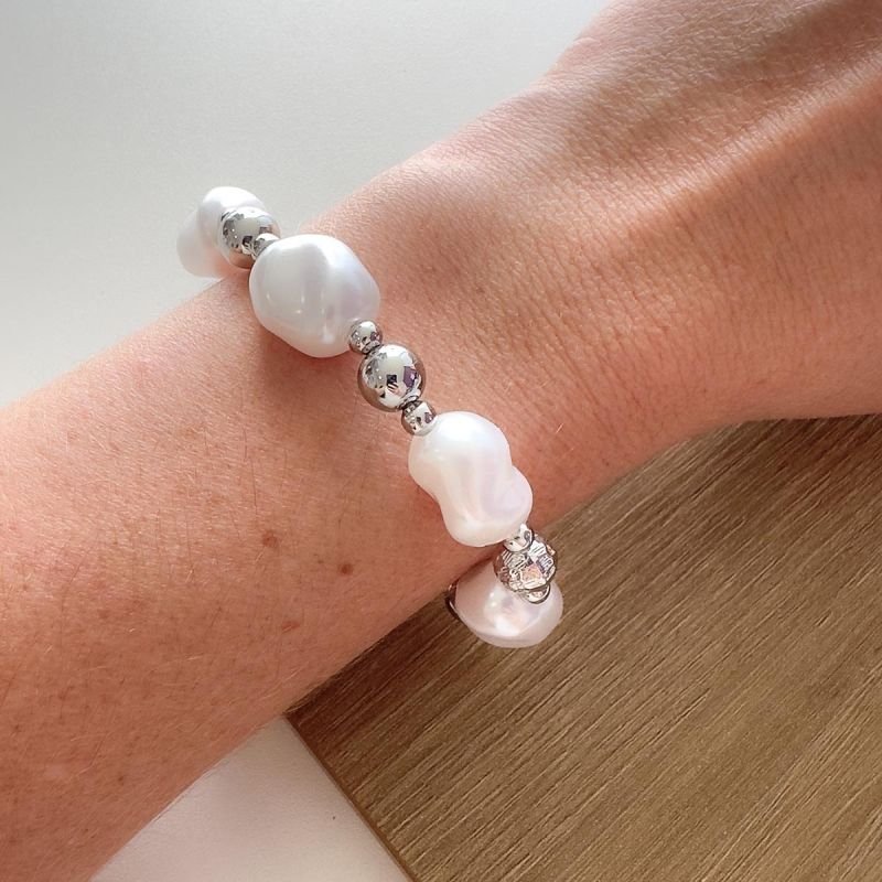 Pulseira Bijuteria Pérola e Bolas