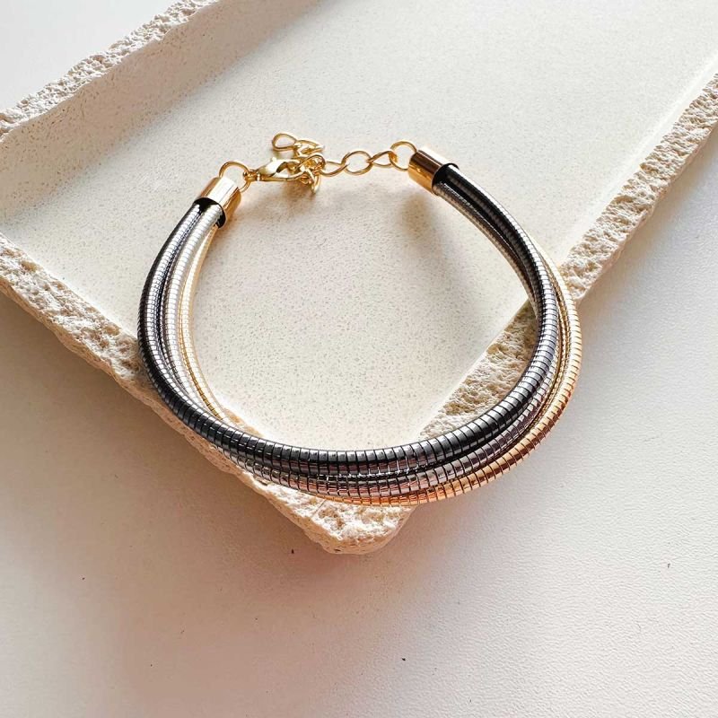 Pulseira Bijuteria Três Banhos