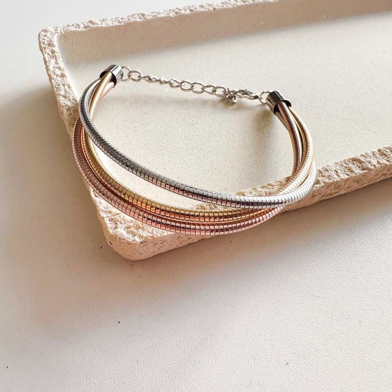 Pulseira Bijuteria Três Banhos