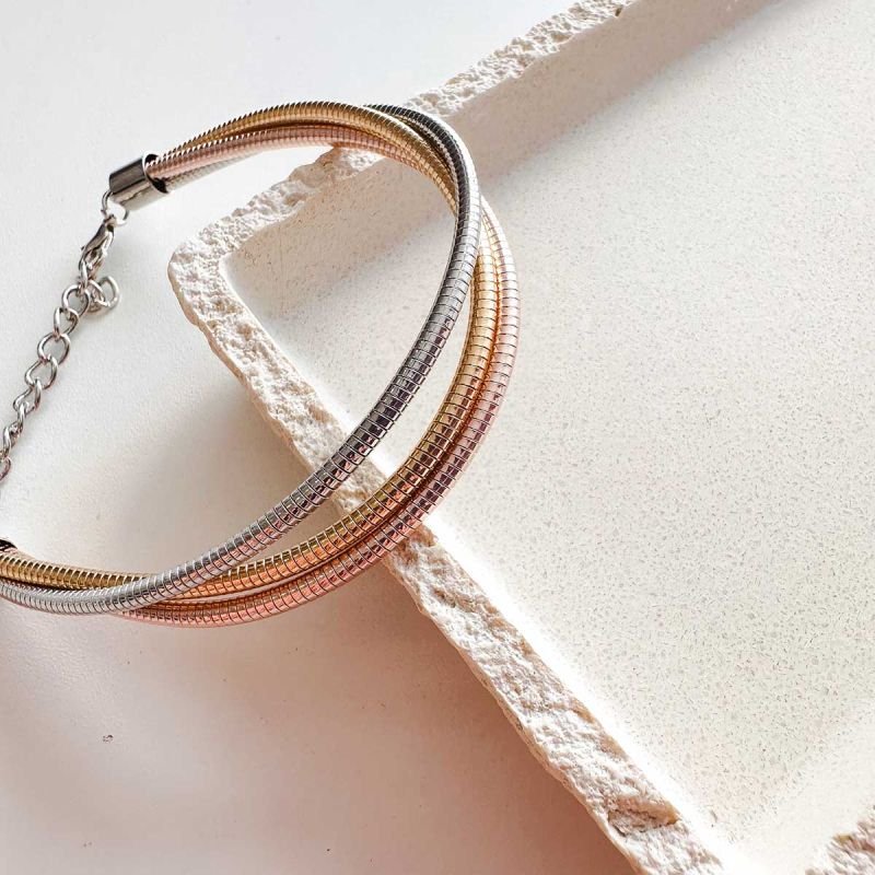 Pulseira Bijuteria Três Banhos