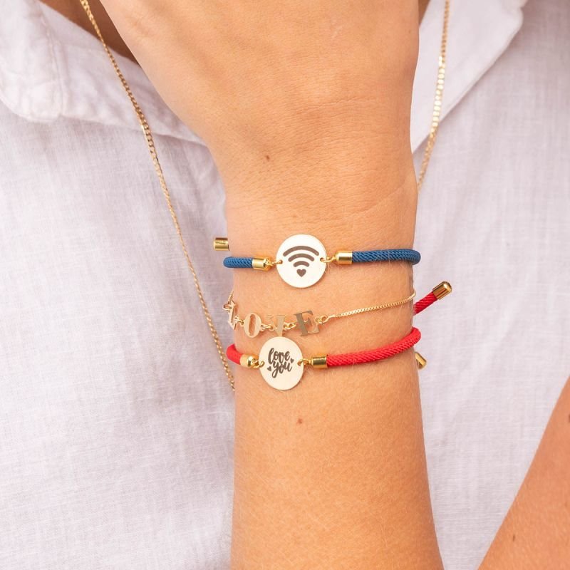 Pulseira Corda Slide Azul Wi-fi