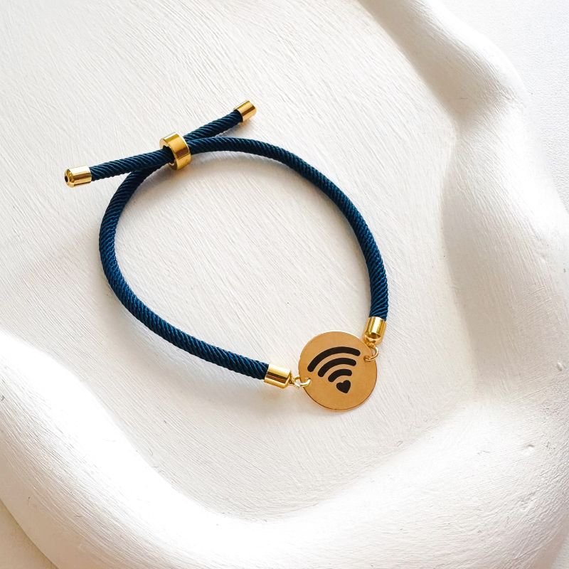 Pulseira Corda Slide Azul Wi-fi