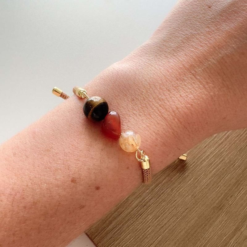 Pulseira Corda Slide Pedras