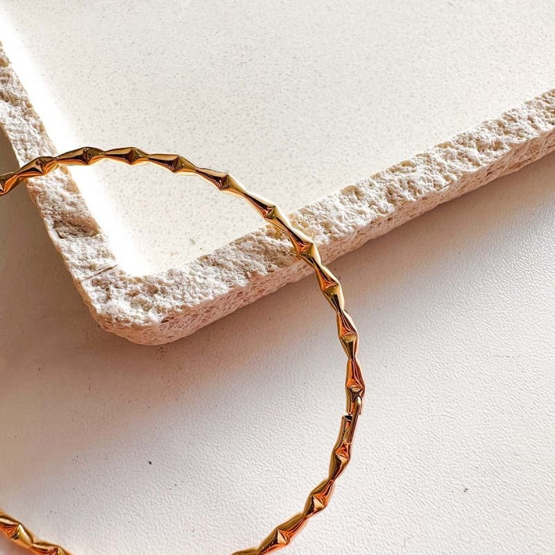 Pulseira Escrava Banhado a Ouro 18k Detalhe Achatado