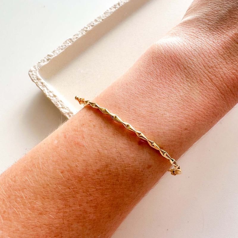 Pulseira Escrava Banhado a Ouro 18k Detalhe Achatado