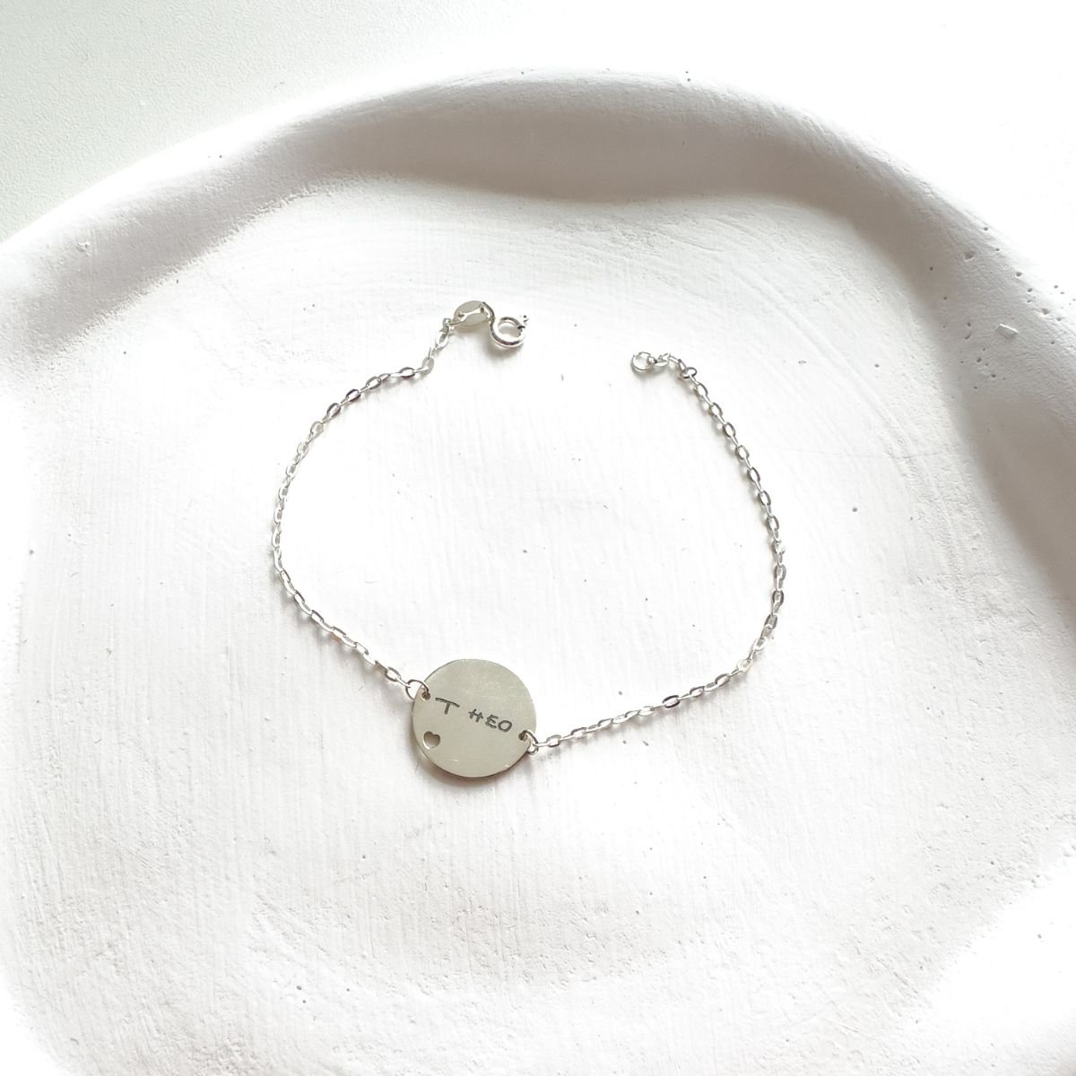 Pulseira Medalha Redonda Personalizada Banhada