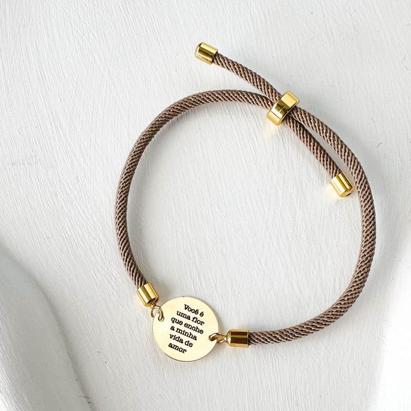 Pulseira Slide Corda Flor